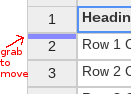Moving a row