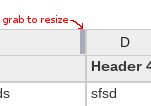 Resizing columns